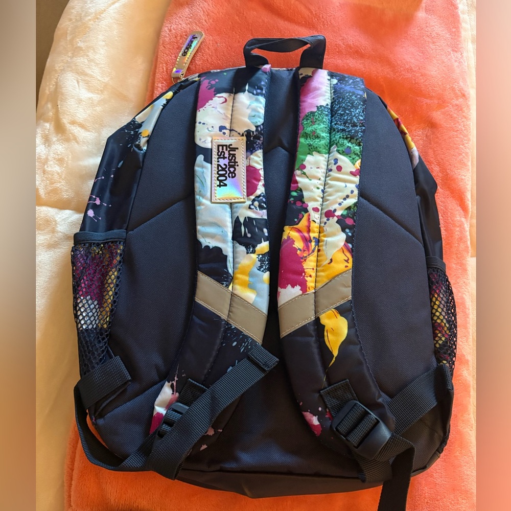 Justice Multicolor Splatter Backpack - Picture 2 of 4